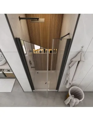 Duschtüren Crato 14 - Pendeltür - Schwarz - Klarglas