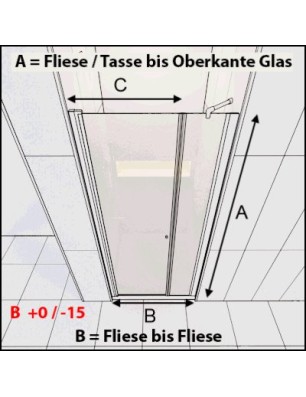 Duschtüren Crato 14 - Pendeltür - Schwarz - Grauglas