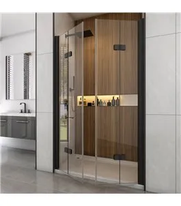 Duschtüren Crato-12 - aussenöffnend - Schwarz - Klarglas