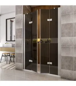 Duschtür Cali-13 - aussenöffnend - Chrom - Grauglas