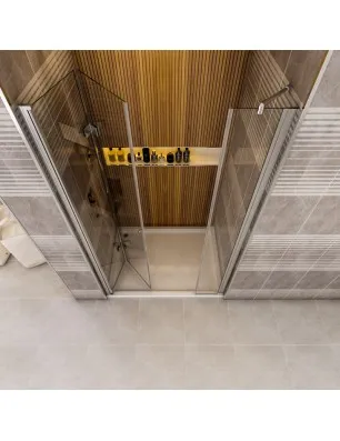 Duschtüren Cali-15 - Falttür - Chrom - Klarglas