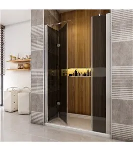 Duschtüren Cali-15 - Falttür - Chrom - Grauglas