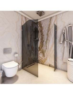Walk In Dusche Noble 14-Chrom-Grauglas
