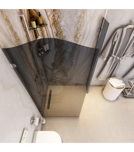 Walk In Dusche Noble 14-Chrom-Grauglas