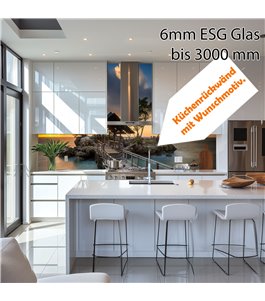 Küchenrückwand 6 mm ESG Glas - Maßanfertigung mit Wunschmotiv