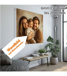Wandbild 6 mm ESG Glas - Maßanfertigung mit Wunschmotiv