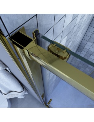 Eck-Duschkabine  VERA 04 - Gold - Satino