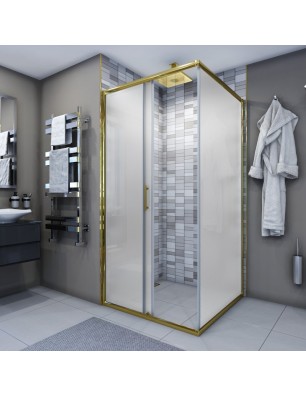 Eck-Duschkabine  VERA 05 - Gold - Satino