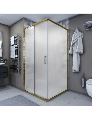Eck-Duschkabine  VERA 05 - Gold - Satino