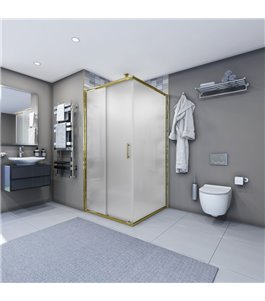 Eck-Duschkabine  VERA 05 - Gold - Satino