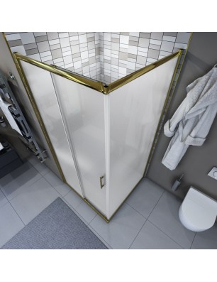 Eck-Duschkabine  VERA 05 - Gold - Satino