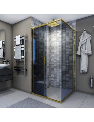 Eck-Duschkabine  VERA 05 - Gold - Grauglas