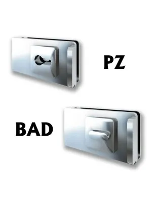 Schiebetürschloss Edelstahlfarbig für Griffmuschelbohrung