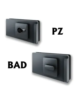 Schiebetürschloss Schwarz für Griffmuschelbohrung