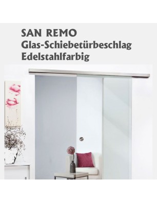 Schiebetürbeschlag SAN REMO Edelstahlfarbig