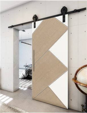 Holzschiebetür Barn-Line - Eiche und Weiss  Model 1026