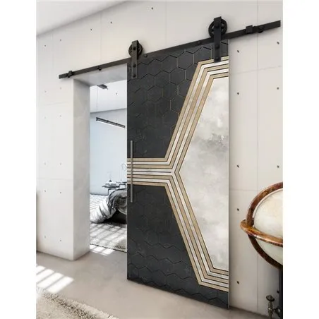 Holzschiebetür Barn-Line - Hell - Dunkel-Mix Model 1080