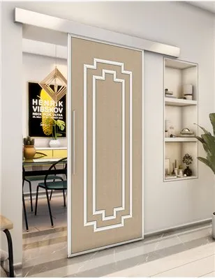 Holzschiebetür Eco-Line - Eiche und Weiss Model 1003