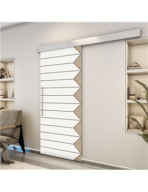 Holzschiebetür Eco-Line - Eiche und Weiss  Model 1007