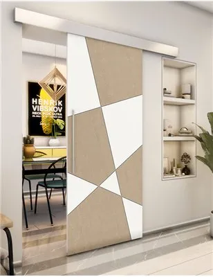 Holzschiebetür Eco-Line - Eiche und Weiss Model 1011