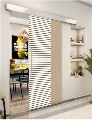 Holzschiebetür Eco-Line - Eiche und Weiss Model 1012