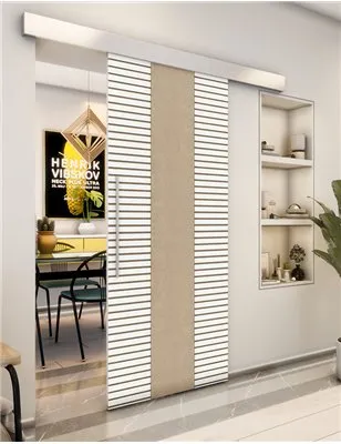 Holzschiebetür Eco-Line - Eiche und Weiss Model 1013