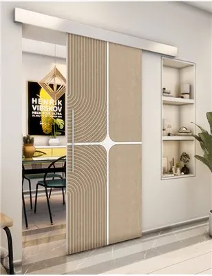 Holzschiebetür Eco-Line - Eiche und Weiss Model 1017