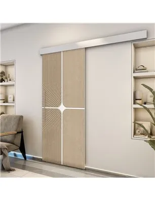 Holzschiebetür Eco-Line - Eiche und Weiss Model 1017