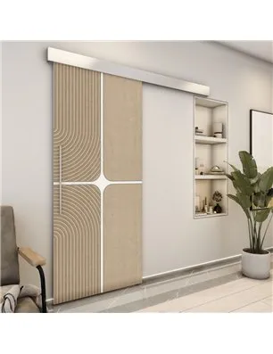 Holzschiebetür Eco-Line - Eiche und Weiss Model 1017