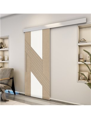 Holzschiebetür Eco-Line - Eiche und Weiss  Model 1019