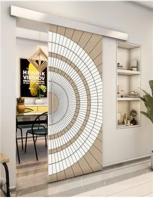 Holzschiebetür Eco-Line - Eiche und Weiss Model 1036