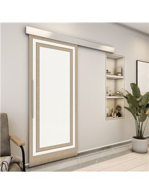 Holzschiebetür Eco-Line - Eiche und Weiss  Model 1041