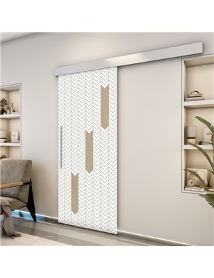 Holzschiebetür Eco-Line - Eiche und Weiss  Model 1043