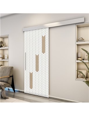 Holzschiebetür Eco-Line - Eiche und Weiss  Model 1043