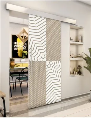 Holzschiebetür Eco-Line - Eiche und Weiss Model 1050