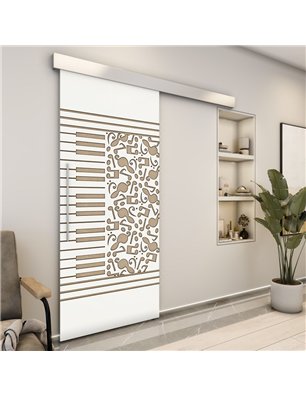 Holzschiebetür Eco-Line - Eiche und Weiss  Model 1061