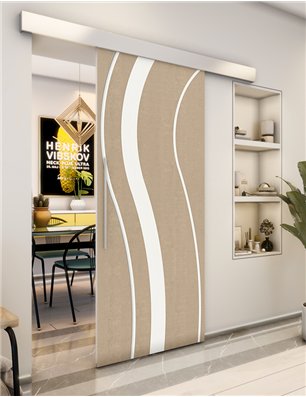 Holzschiebetür Eco-Line - Eiche und Weiss  Model 1064
