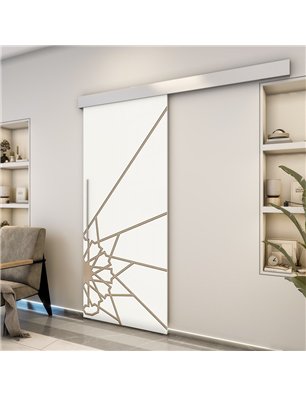 Holzschiebetür Eco-Line - Eiche und Weiss  Model 1068