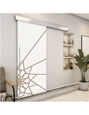 Holzschiebetür Eco-Line - Eiche und Weiss  Model 1068