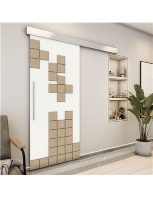 Holzschiebetür Eco-Line - Eiche und Weiss  Model 1081