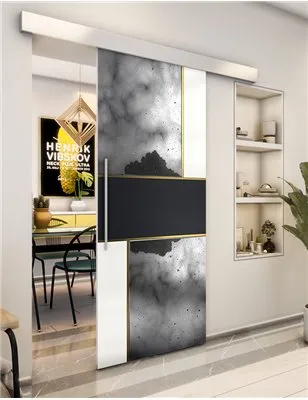 Holzschiebetür Eco-Line - Hell - Dunkel-Mix Model 1027