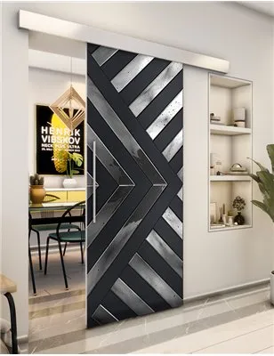 Holzschiebetür Eco-Line - Hell - Dunkel-Mix Model 1037