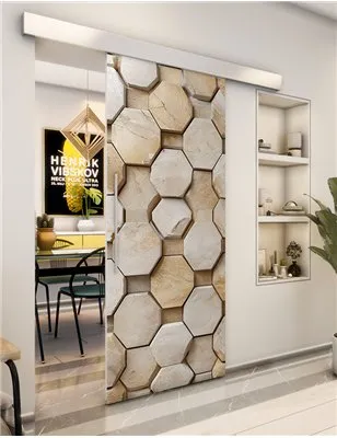 Holzschiebetür Eco-Line - Beton und Stein Model 1002