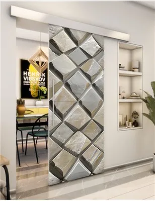 Holzschiebetür Eco-Line - Beton und Stein Model 1025