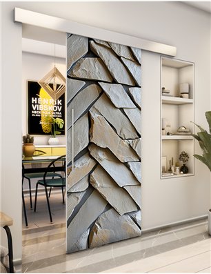 Holzschiebetür Eco-Line - Beton und Stein  Model 1028