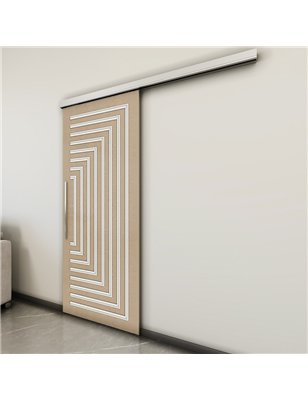 Holzschiebetür Slim-Line - Eiche und Weiss  Model 1001
