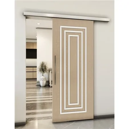 Holzschiebetür Slim-Line - Eiche und Weiss Model 1002