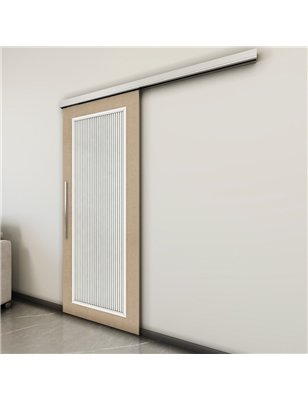 Holzschiebetür Slim-Line - Eiche und Weiss  Model 1005