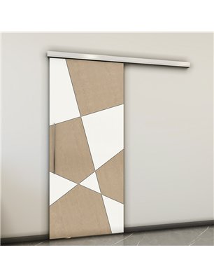 Holzschiebetür Slim-Line - Eiche und Weiss  Model 1011