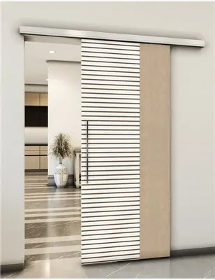 Holzschiebetür Slim-Line - Eiche und Weiss Model 1012